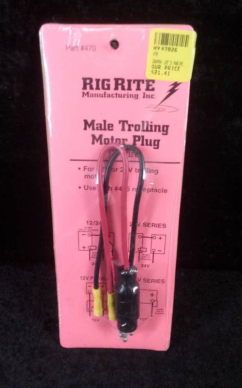 lot 924 image: RigRIte Male Trolling Motor Plug, 2 Wire, #470