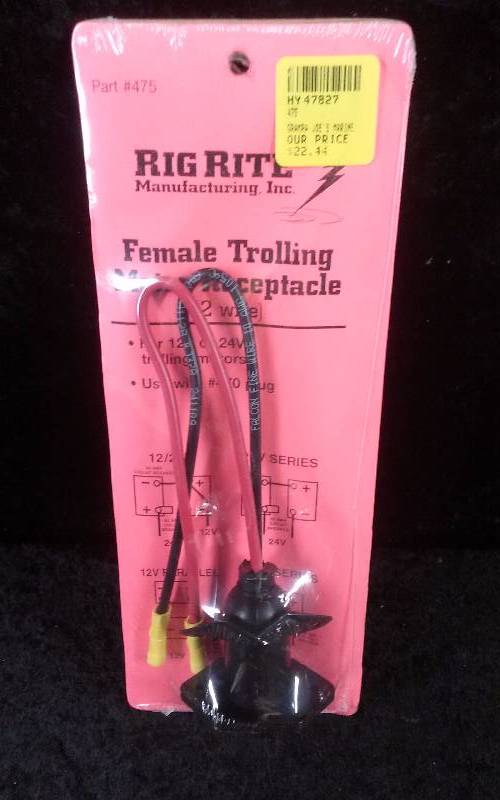 lot 925 image: RigRite Female Trolling Motor Receptacle, 2 wire, #475