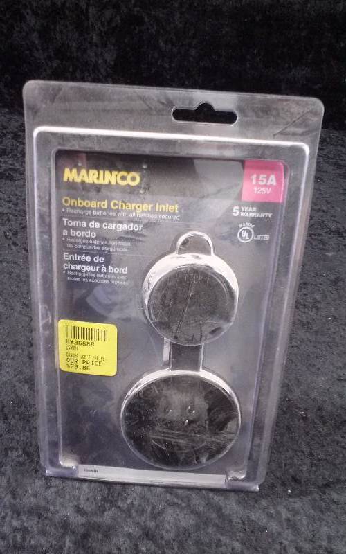 lot 948 image: Marinco Onboard Charger Inlet, 15 A, Black, PN 150BBI