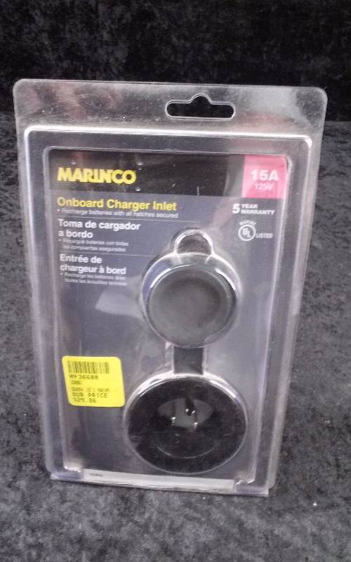 lot 951 image: Marinco Onboard Charger Inlet, 15 A, Black, PN 150BBI