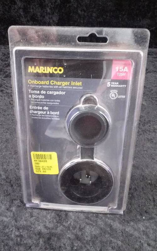 lot 952 image: Marinco Onboard Charger Inlet, 15 A, Black, PN 150BBI
