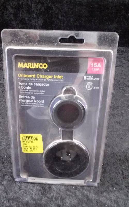 lot 953 image: Marinco Onboard Charger Inlet, 15 A, Black, PN 150BBI