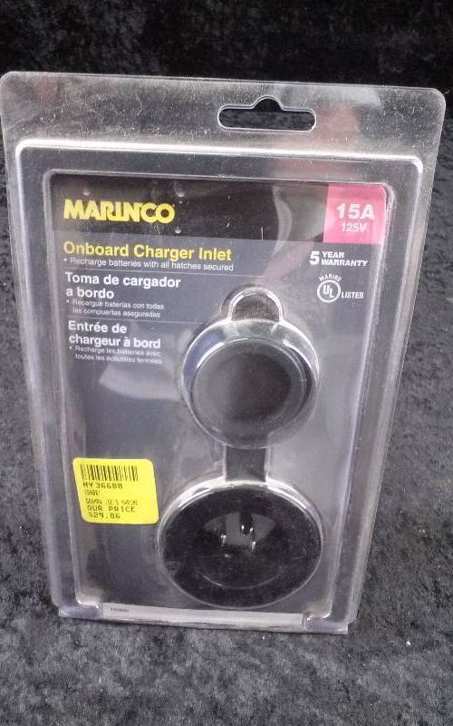 lot 954 image: Marinco Onboard Charger Inlet, 15 A, Black, PN 150BBI