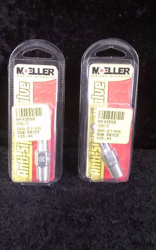 lot 1015 image: (2) Moeller Anti-Syphon Valve, 14 NPT x 38, Alum Barb, PN 033801-10