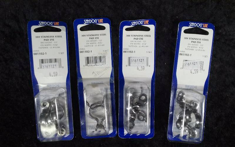 lot 1038 image: (4) Seadog Line SS Pad Eyes, PN 081102-1