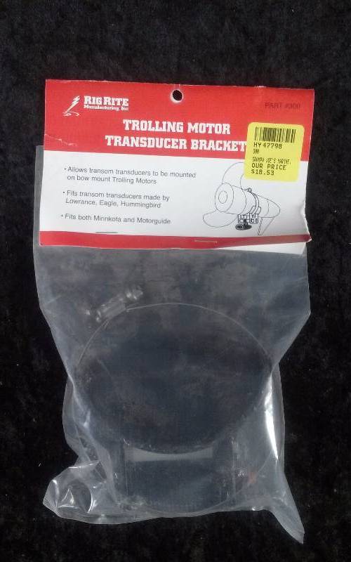 lot 1105 image: RigRite Trolling Motor Transducer Bracket, PN #300