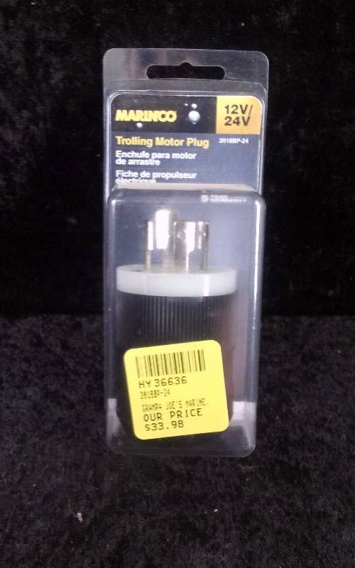 lot 1123 image: Marinco Trolling Motor Plug, 1224v, PN 2018BP-24