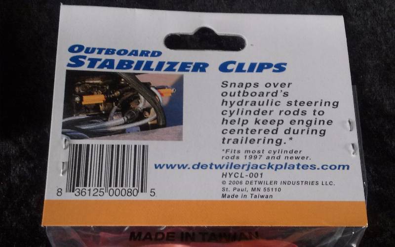 lot 1147 image: (4) Detwiler Outboard Stabilizer Clips for Hydraulic Steering Rods, PN HYCL-001