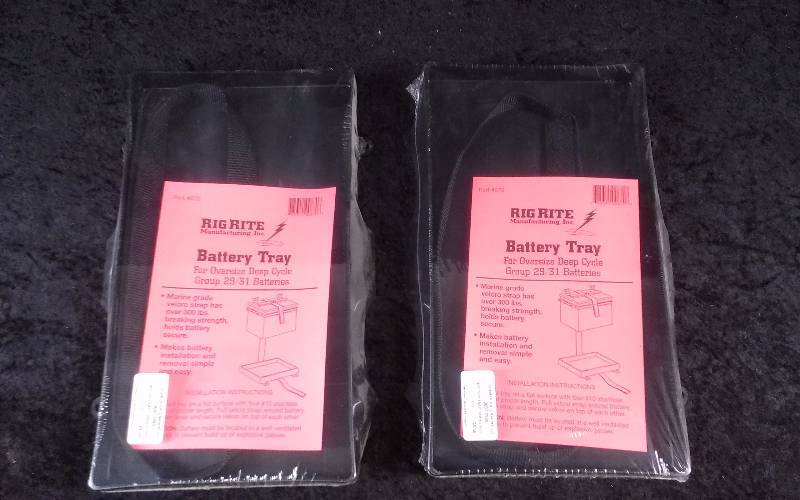 lot 1155 image: (2) RigRite Battery Tray - For Oversized Deep Cycle Group 2931 Batteries