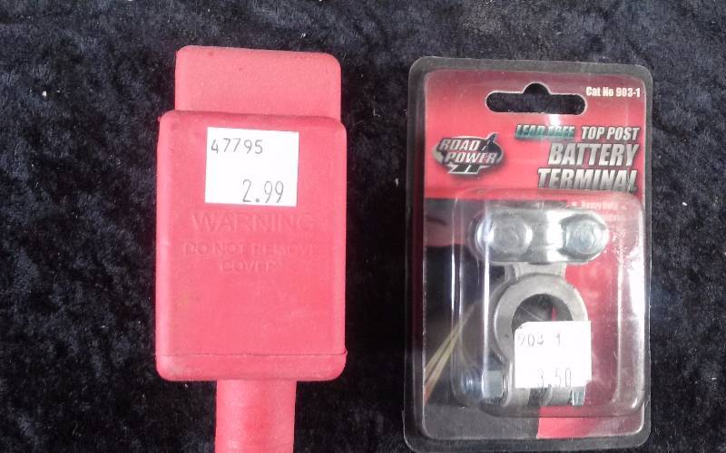 lot 1161 image: Lot - (8) RigRite Red Battery Terminal Covers, (1) Road Power Battery Terminal PN 903-1