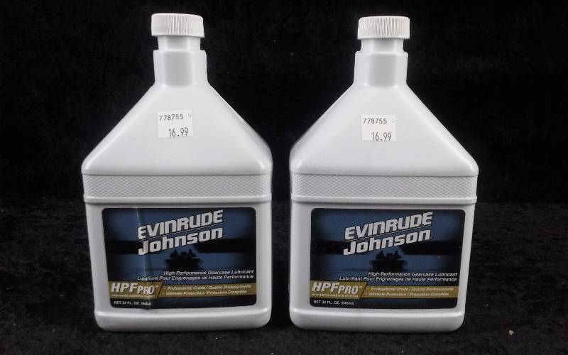 lot 1169 image: (2) Evinrude HPF Pro High Performance Gearcase Lubricant, 32ozeach