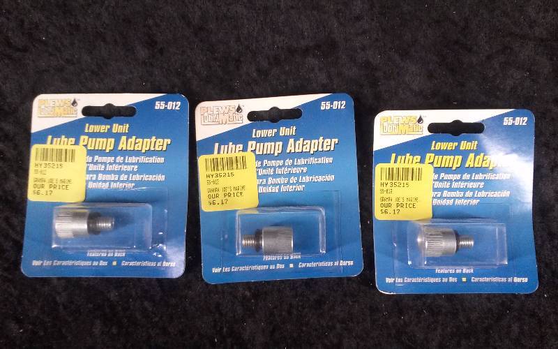 lot 1199 image: (3) Plews LubriMatic Lower Unit Lube Pump Adapter, PN 55-012