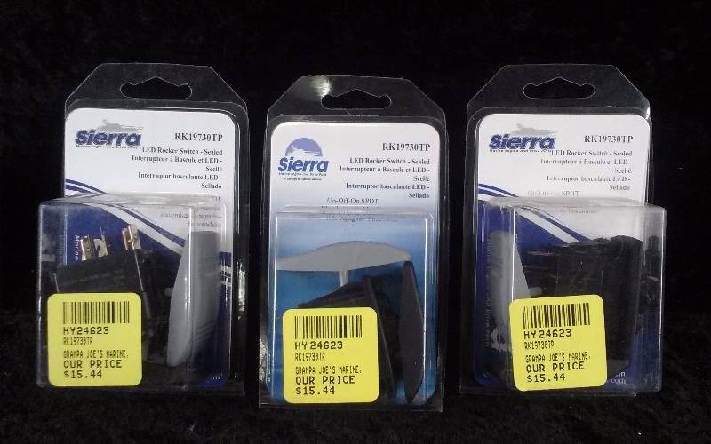 lot 1205 image: (3) Sierra LED Rocker Switch, Sealed, PN RK19730TP
