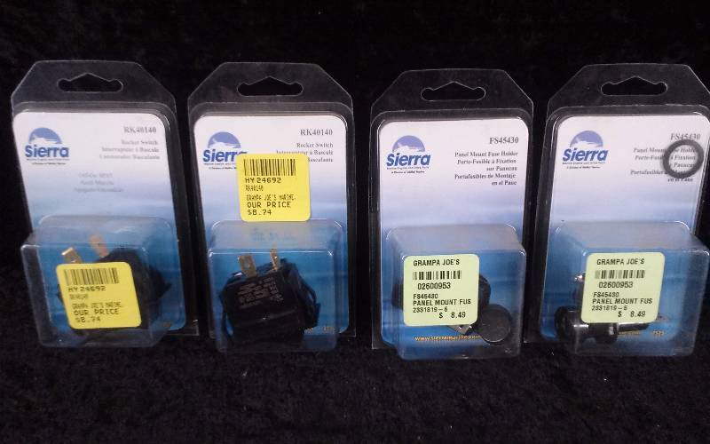 lot 1206 image: Lot - (2) Sierra Panel Mount Fuse Holder FS45430 & (2) Rocker Switch RK40140