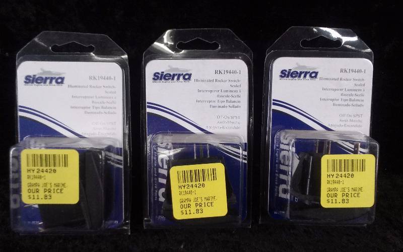 lot 1207 image: (3) Sierra Illuminated Rocker Switch, Sealed, RK 19440-1