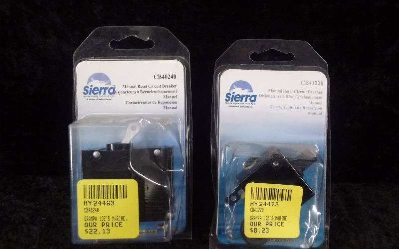 lot 1210 image: Lot - Sierra Manual Reset Circuit Breakers (1) CB40240 & (1) CB41220
