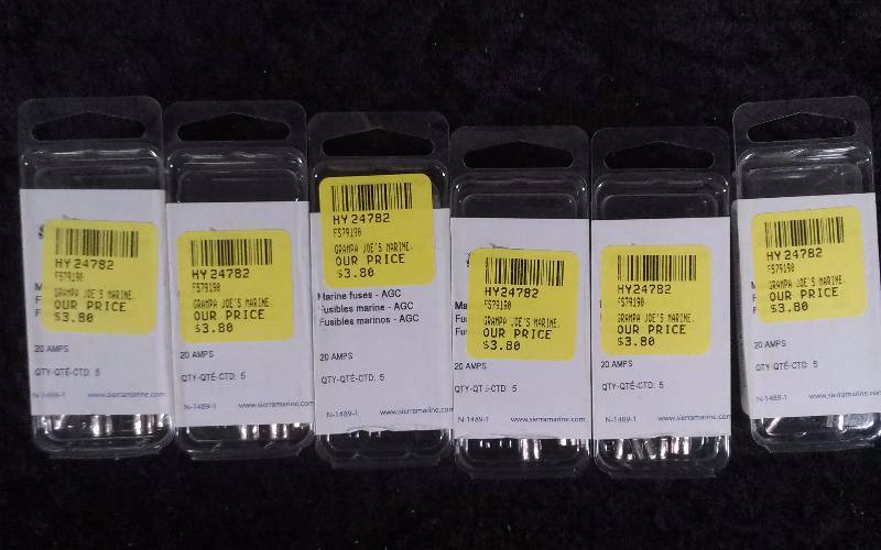 lot 1228 image: (6) Sierra Marine Fuse - AGC, 20 amp, FS79190