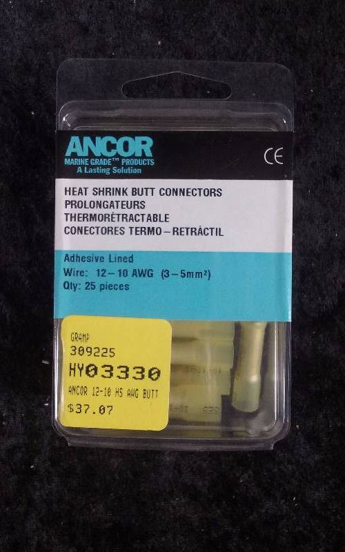 lot 1230 image: Ancor Heat Shrink Butt Connectors, Wire 12-10 AWG, 309225