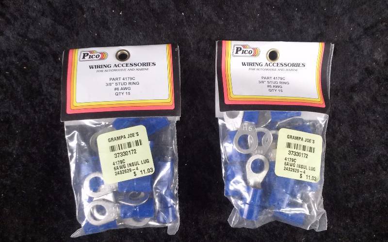 lot 1235 image: (2) Pico 38 Stud Rings, #6 AWG, 4179C