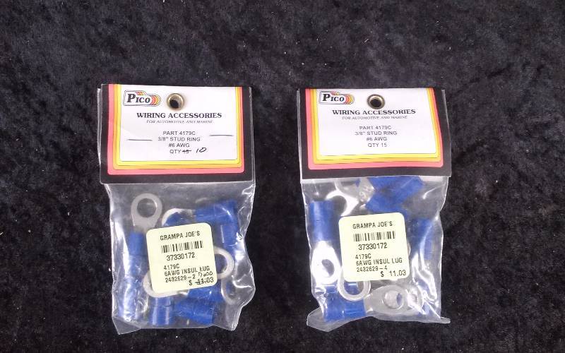lot 1236 image: (2) Pico 38 Stud Rings, #6 AWG, 4179C (5 missing in one pkg)