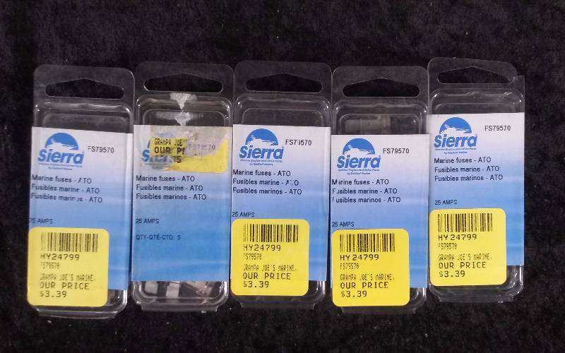 lot 1241 image: (5) Sierra Marine Fuse - ATO, 25 amps, FS79570