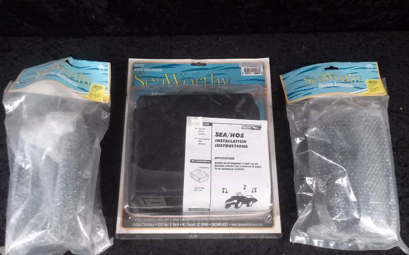 lot 1264 image: (2) Seaworthy Marine Radio Cover SEARTR700B & (1) SEAHOS Marine Radio Housing