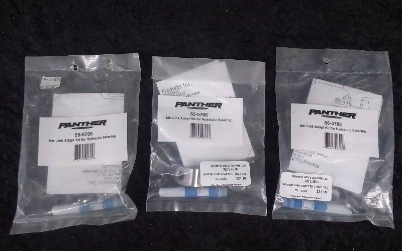 lot 1281 image: (3) Panther Motor Link Adapter Kit for Hydraulic Steering, PN 55-5705