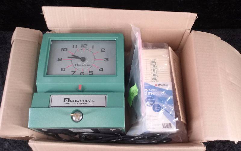 lot 1334 image: Acroprint Time Clock & Cards, Works