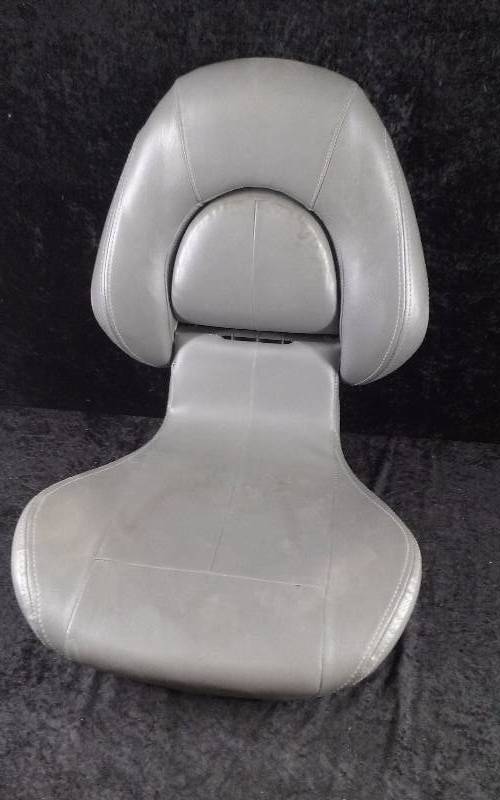 lot 1365 image: Boat Seat, Gray, Used, one seam coming loose