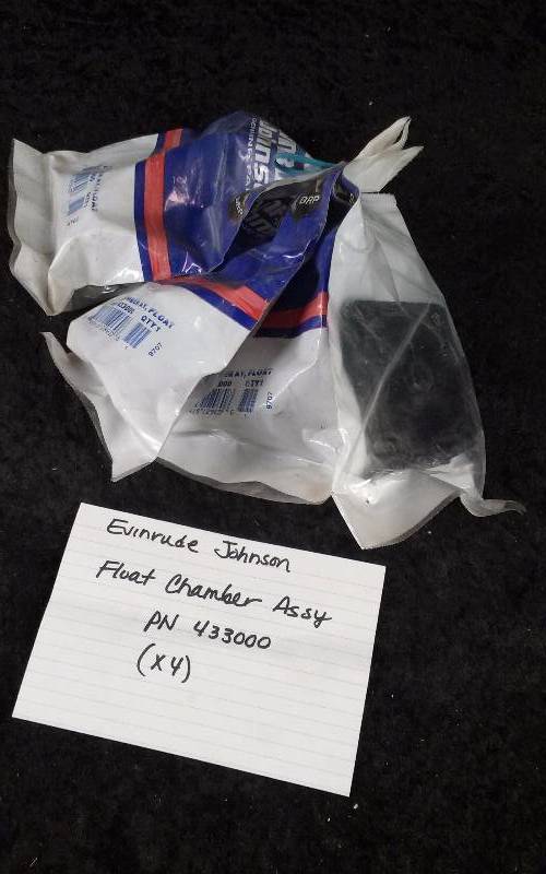 lot 1525 image: Evinrude (4) Float Chamber Assembly, PN 433000