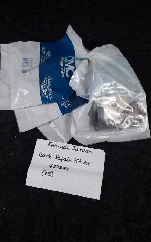 lot 1529 image: Evinrude (5) Carburetor Repair Kit Assembly, PN 437327