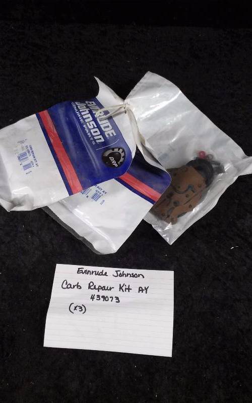 lot 1530 image: Evinrude (3) Carburetor Repair Kit Assembly, PN 439073