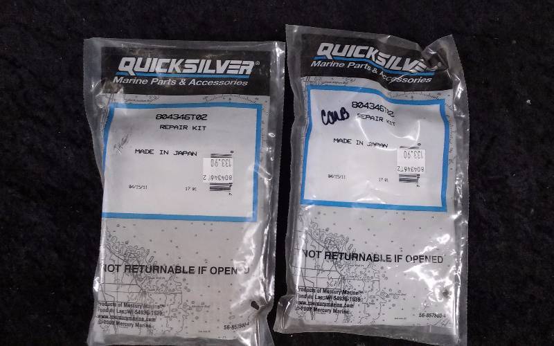 lot 1612 image: Quicksilver (2) Carb Repair Kits, PN 804346T02