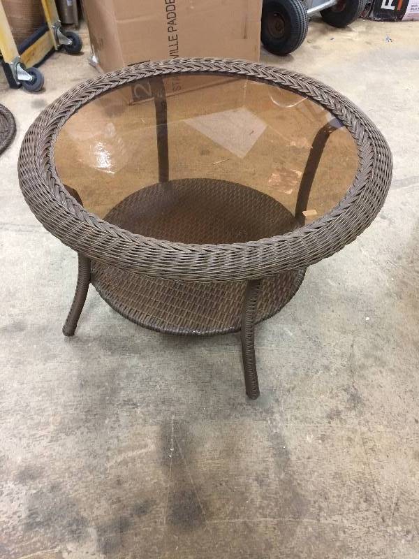 Hampton Bay Spring Haven Grey Round Patio Cofee Table