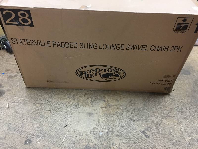 Statesville Padded sling lounge swivel chair 2 pk