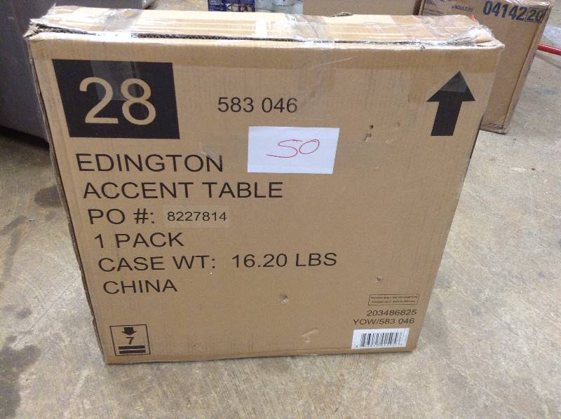 Hampton Bay Edington 22 in square round cast top end table