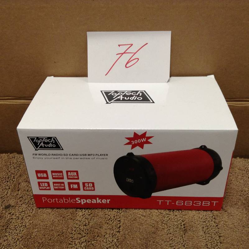 toptech audio portable bluetooth speaker