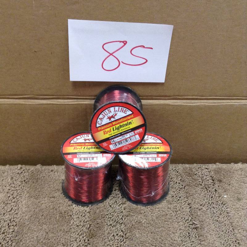 Lot of 3 Cajun Line Red Lightnin 14 Lb-17 lb and 30 lb Fishing lines