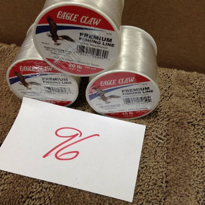 Lot of 3 Eagle Premium Fishing Lines 12, 20 and 15 Lb