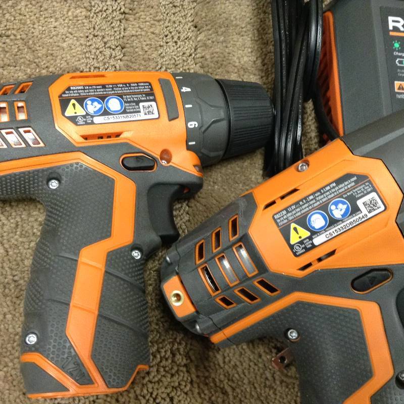 Ridgid 12V 2 Speed Drill Driver and Impact Driver Tools Only- Batteries NOT included Charger included