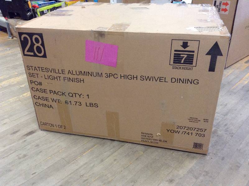 Hampton Bay Statesville Aluminum 3PC High Swivel Dining