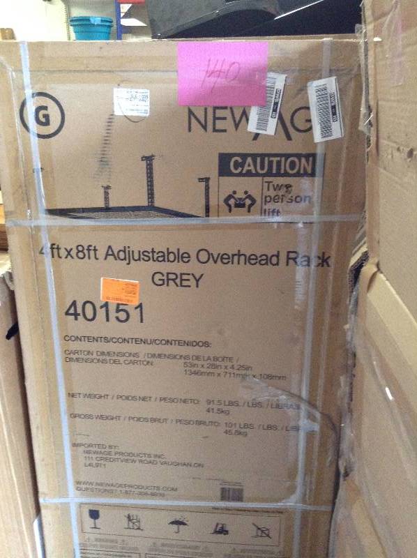 New Age 4x8 Adjustable Overhead Rack