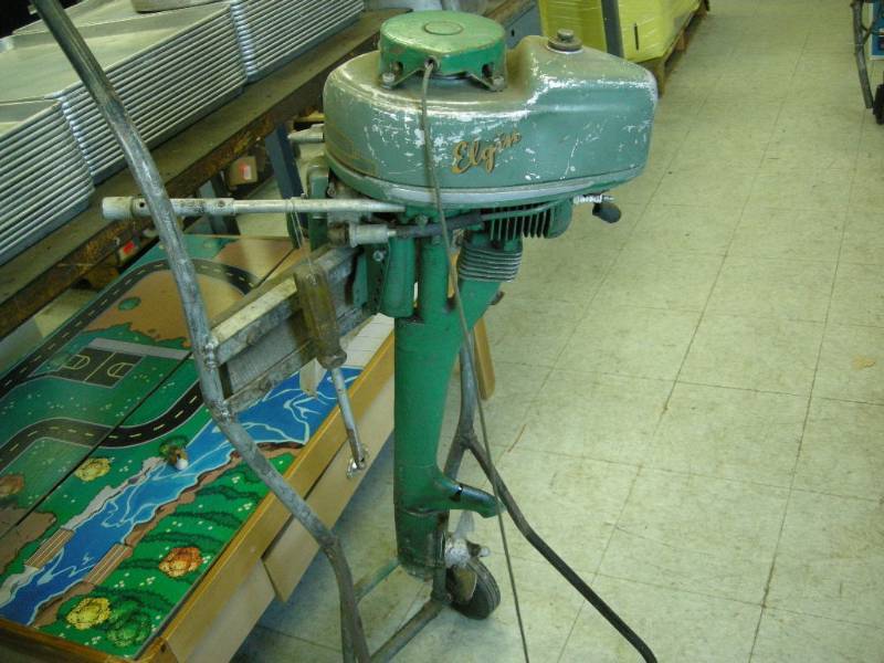 lot 59 image: Vintage Elgin Outboard Motor