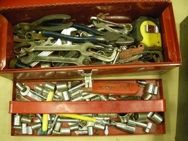 lot 301 image: Toolbox with Sockets, Wrenches, Tools
