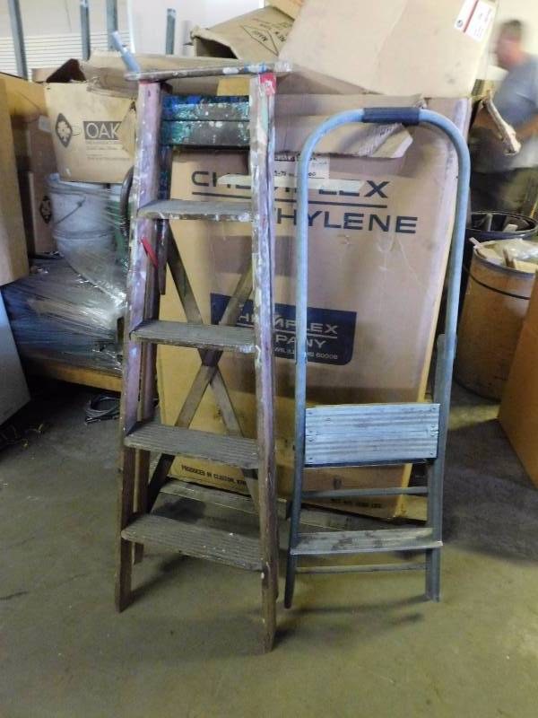 Wooden Ladder and Metal Ladder