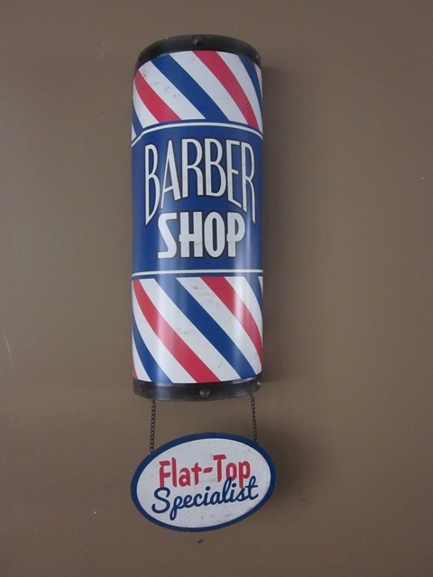lot 77 image: Metal Barber Shop Sign