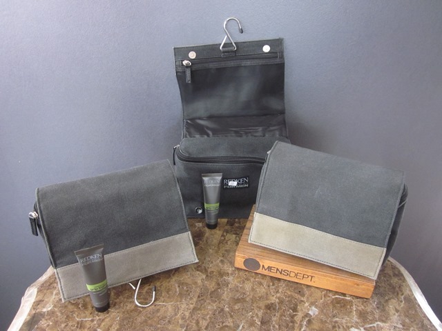 lot 82 image: Three Redken for Men Travel  Toiletry Bags with Hanger and Grip Tight Holding Gel
