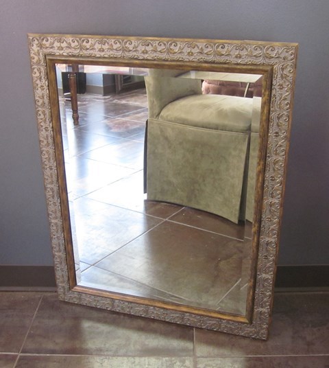 lot 89 image: 27 x 33 (Approx.) Wall Mirror with Beveled Glass (Matches Lot 20)