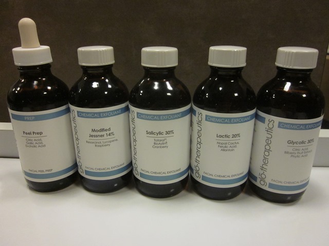 lot 129 image: Open but Nearly Full glo therapeutics Facial Exfoliants and Peel Prep (BIDDER MUST SHOW EVIDENCE OF APPROPRIATE LICENSURE AT REMOVAL)