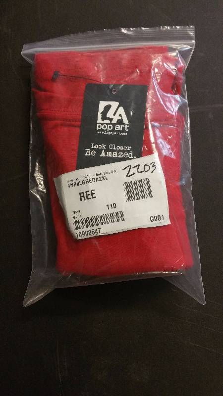 lot 2203 image: Los Angeles Pop Art DonT Stop Believin Womens T-Shirt Red 2XL